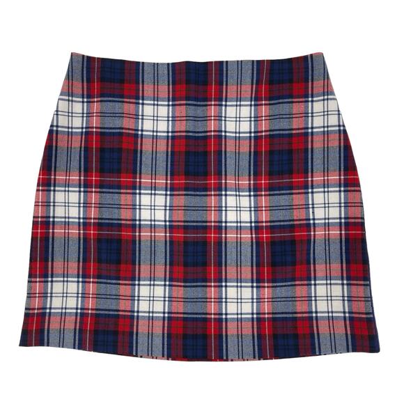 Vineyard Vines Dresses & Skirts - Vineyard Vines Wool Red White Blue Plaid Summer Skirt Sz 4 Preppy Country Club